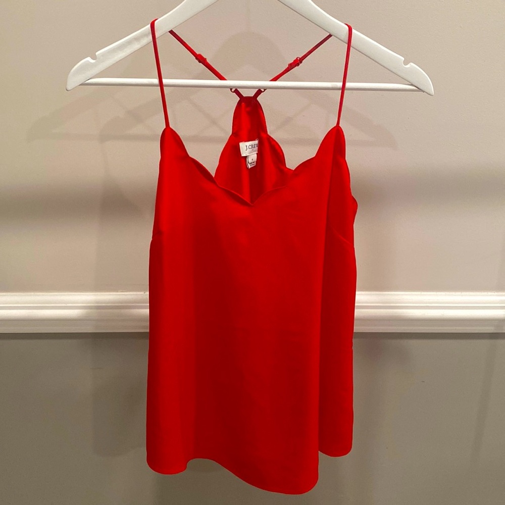 NWOT J.Crew Red Flowy Tank Top Size 0